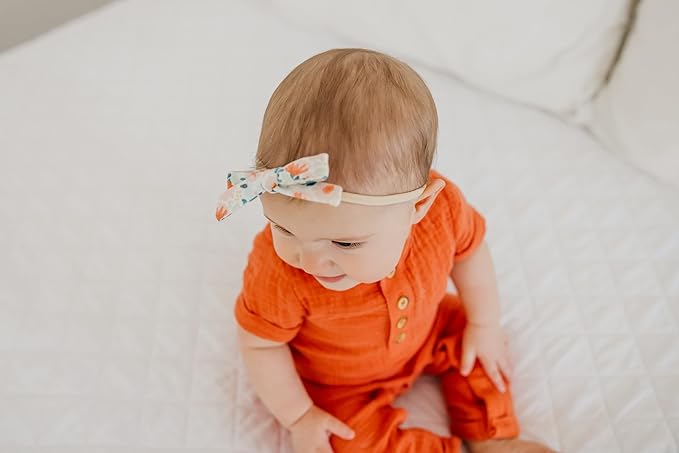 Copper Pearl Baby Bows: Stylish Headbands for Baby Girls, Premium Soft and Stretchy Baby Headbands, Perfect for Newborns, Trendy Designs - Leilani
