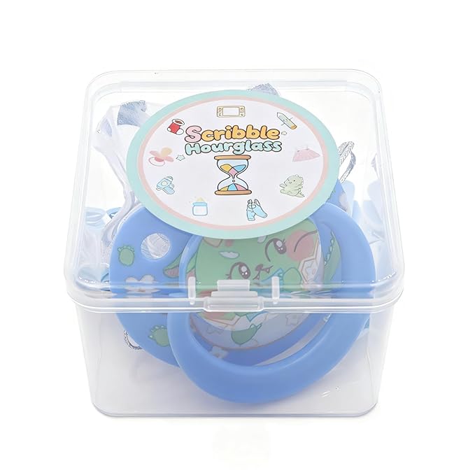 Adorable Dragon Cute Adult Pacifier Anxiety Blue White Floral Design Ultra Soft Cozy Companion for Calm Comfort with Paci Clips