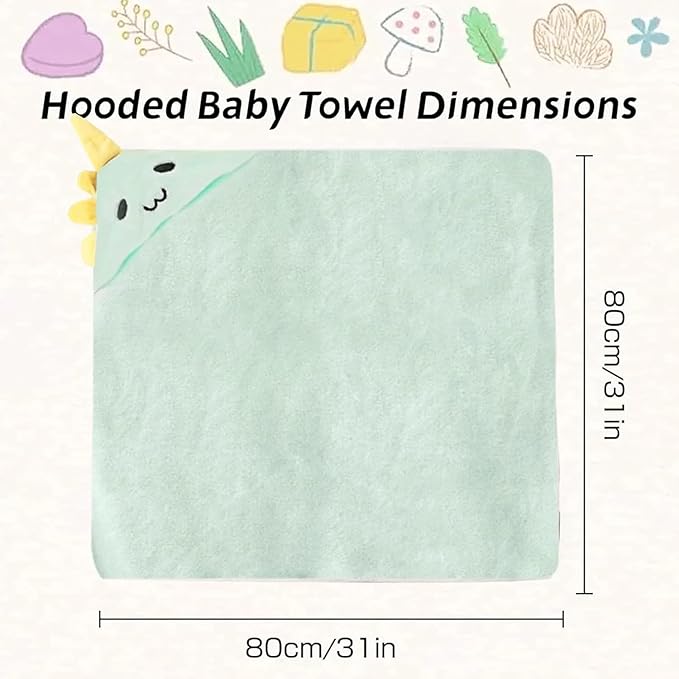 4 Pack Hooded Baby Towels - Premium Ultra Soft Organic Baby Bath Towel – Absorbent and Hypoallergenic Towels for Baby Boy Girl, Toddler, Newborn Essentials