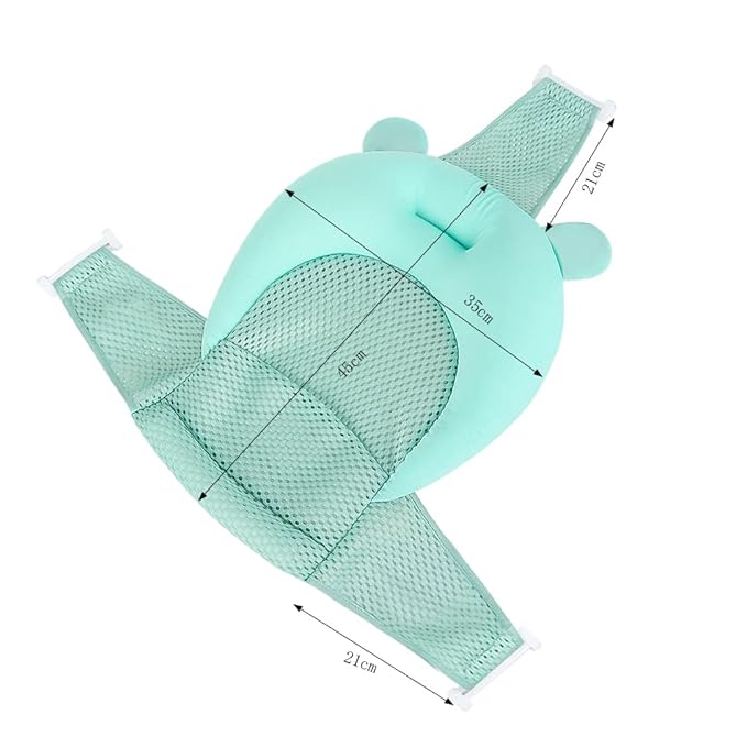 Baby Flotation Bath Cushion Infant Bath Seat Support Net Newborn Bathtub Mesh Pad with Pillow Baby Shower Lie Seat Toddler Bathing Shower Breathable Mat for 0-24 Months