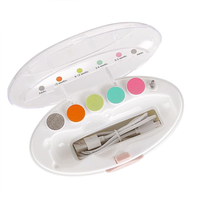 Haakaa Happii Bear Rechargeable Electric Baby Nail Trimmer – Baby Nail Clippers/Baby Nail File – Whisper Quiet & LED Lights
