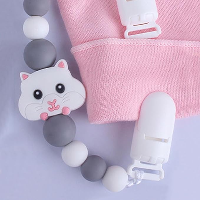100pack 15mmRibbon Pacifier Plastic Suspender Clips for DIY Teething Toys Baby Blankets Dummy Bib Leash, White