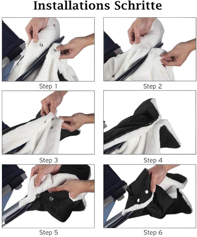 Stroller Gloves for Winter Waterproof, Extra Thick Fleece Stroller Hand Muff, Anti-Freeze Pram Accessories Baby Stroller Hand Gloves Hand Warmer