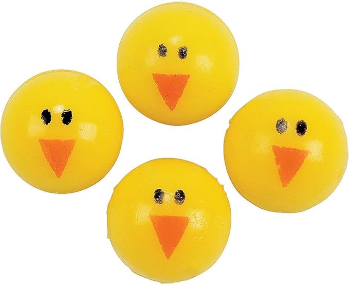 Fun Express - Chick Bouncing Ball (48pc) for Easter - Toys - Balls - Bouncing Balls - Easter - 48 Pieces