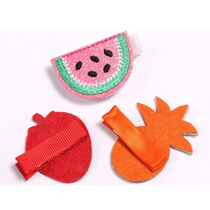 inSowni 16 Pack Embroidery Cute Fruit Animal Fully Lined Alligator Hair Clips Accessories Barrettes for Baby Girl Toddlers Infants Kids Teens One Size