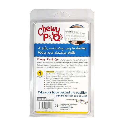 Chewy Tubes P’ & Q’ Oral Motor Chew Tool – Safe, Non-Toxic, Latex-Free – Durable Therapy Chew for Teething, Sensory & Speech Development