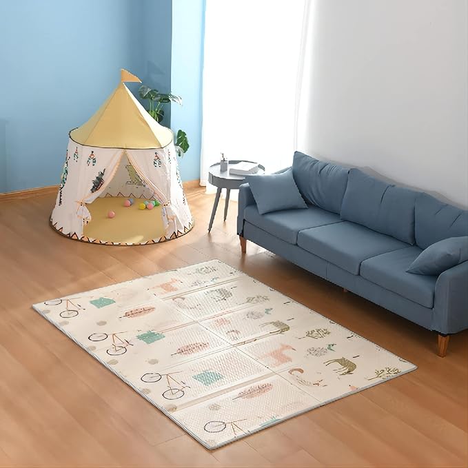 Gupamiga Baby Folding mat Play mat Extra Large Foam playmat Crawl (White)