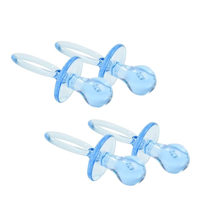100 Pieces 2.75 Inch Plastic Pacifier for Baby Shower, Baby Shower Pacifier for Gender Reveal Party Decoration DIY Birthday Party Gift (Blue)