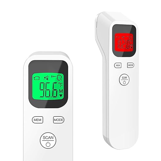 Forehead Thermometer for Adults and Kids, No Touch Digital Infrared Thermometer Temperature Gun, Accurate Instant Reading Fever Alarm 20sets Memory