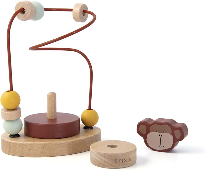 Trixie Wooden Motor Skills Bow Bead Game Animal Motif Monkey Mr. Monkey