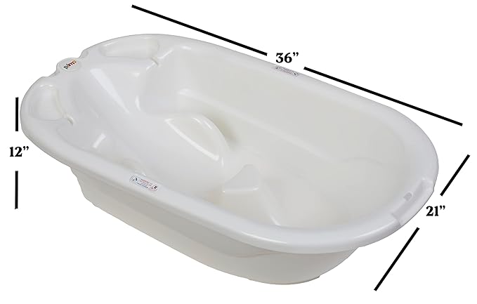 EuroBath 2-Stage Baby Bath Tub, White - Large, Long Lasting Baby Essentials, Must-Have Baby Bathtub, Newborn Essentials, Infant Bathtub & Baby Care Products for Registry