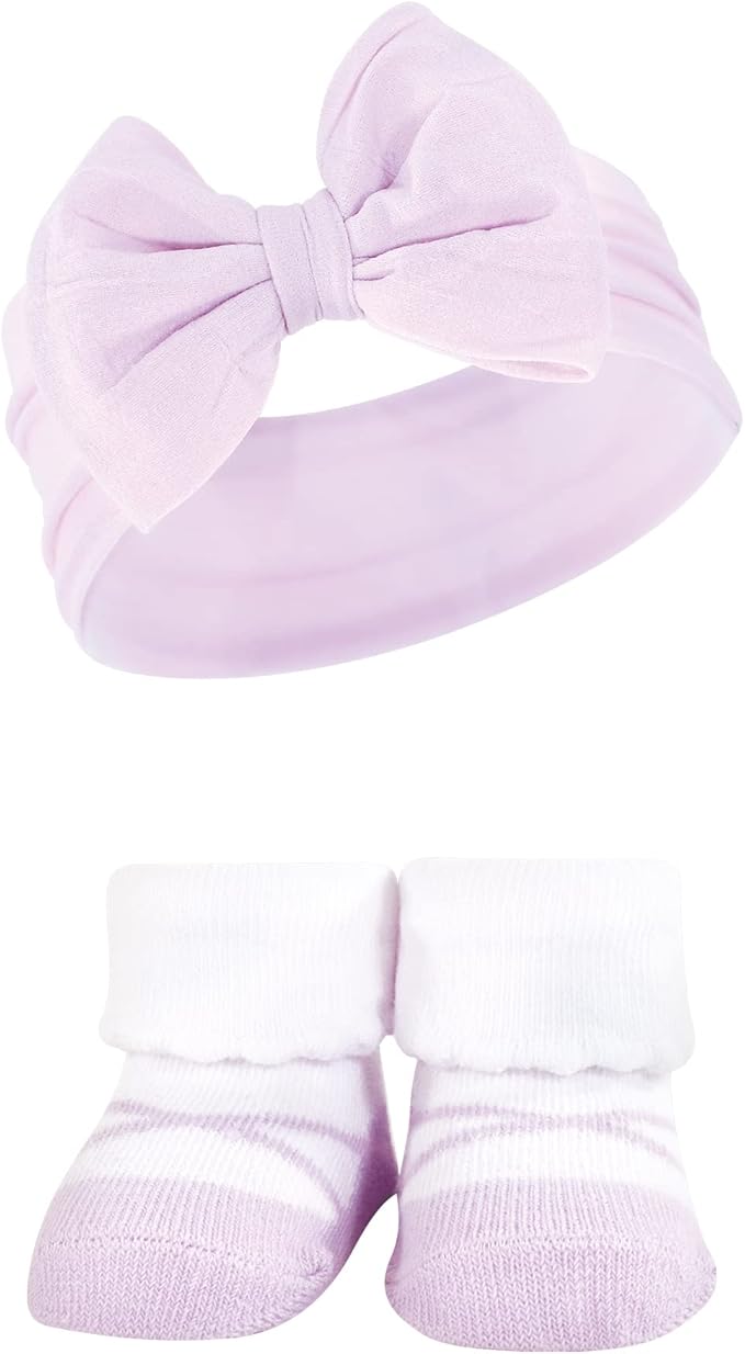 Hudson Baby Girl's Headband and Socks Giftset
