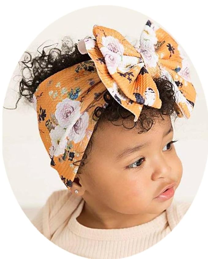 Baby Girl's 8'' Soft Big Bow knot Nylon Headband Toddler Hairband for Photography Travel Party Festivals (A- Rabbit Easter)