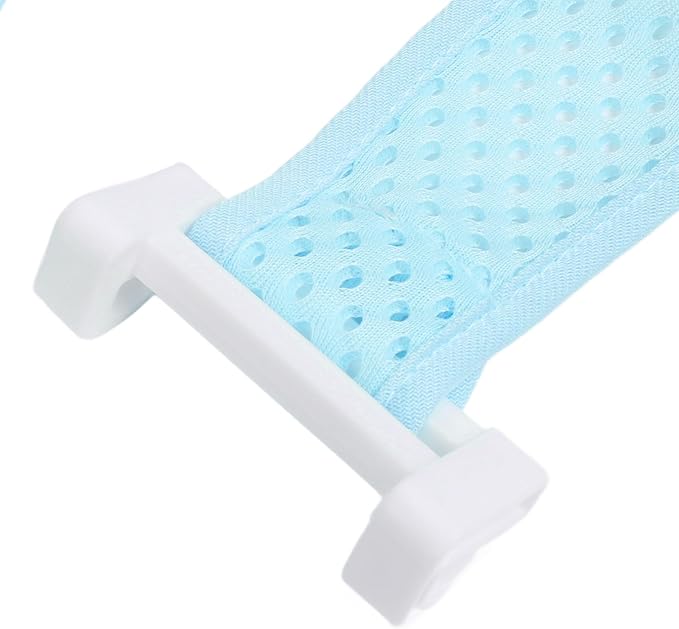 Baby Bath Seat Support Non Slip Universal Detachable Net Bathtub Sling Shower Mesh (Light Blue)