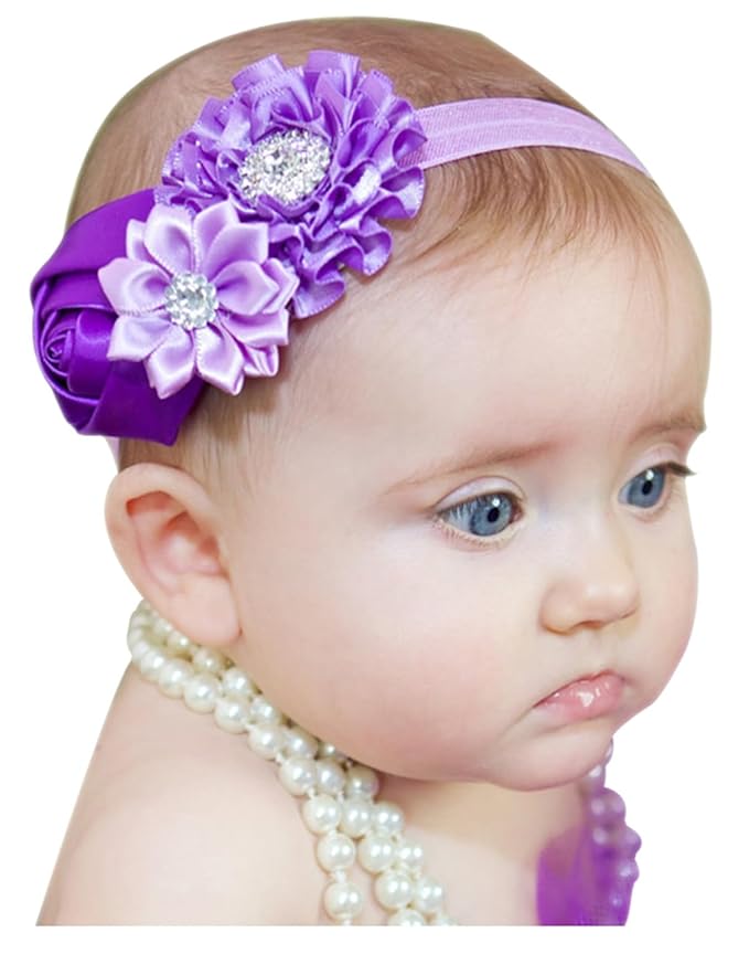 Baby Girl Headbands with Bows.(FD88-Purple,Lavender)