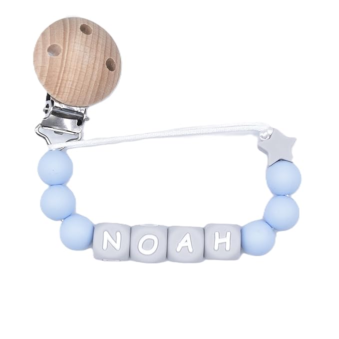 Personalized Silicone Pacifier Clip with Name Custom Name Stroller Clip Holder for Girls Boys