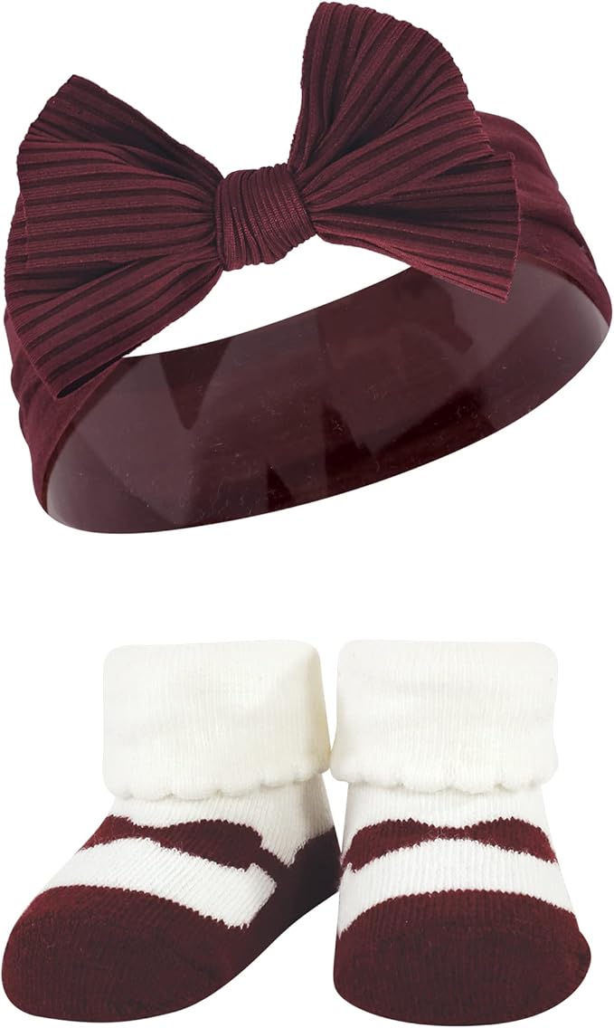 Hudson Baby Girl's Headband and Socks Giftset
