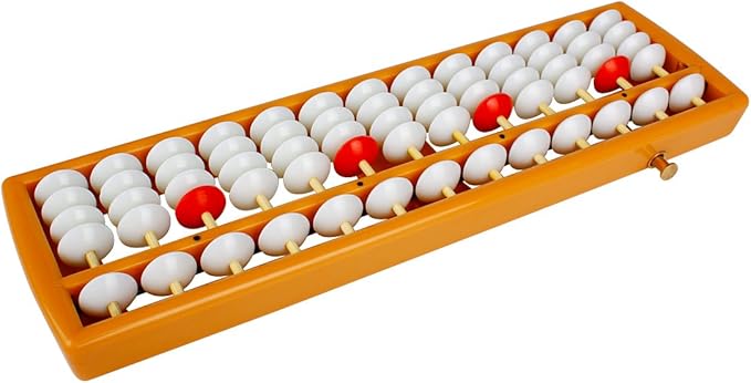 Larcele 13 Column Abacus with Reset Button, Bead Arithmetic Counting Tool for Student SP-02