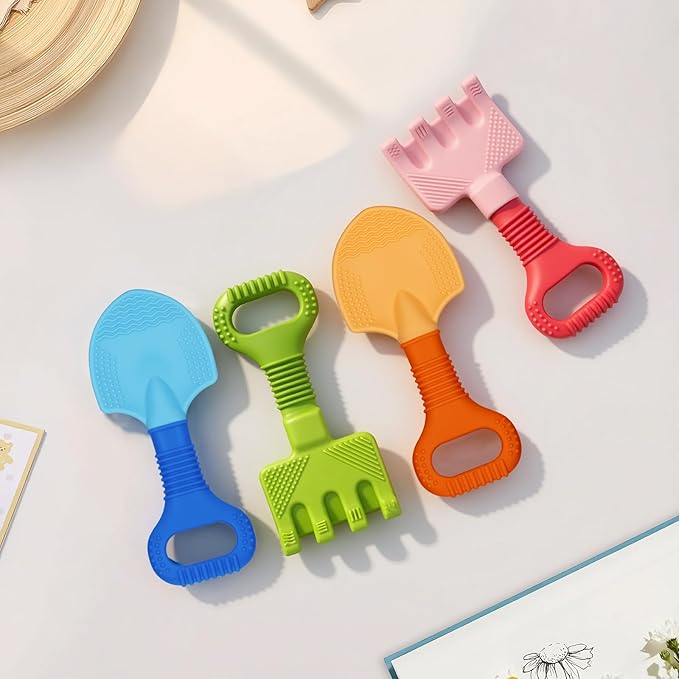Silicone Baby Teether Toys for Baby Girls & Boys, Teething Relief Chew Toys for Infants, Toddlers, 3+ Months