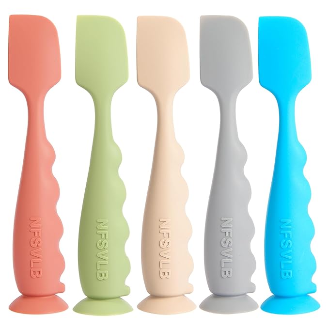 Diaper Cream Spatula with Case,2 Large 2 Mini Butt Paste Spatula with 3 Travel Case,Soft Baby Butt spatula Diaper Cream Applicator diaper Rash spatula Bum spatulas Brush (Red-Green)