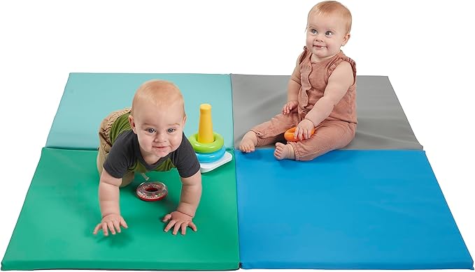 ECR4Kids SoftZone Quad Fold-N-Go Activity Mat, Folding Playmat, Contemporary