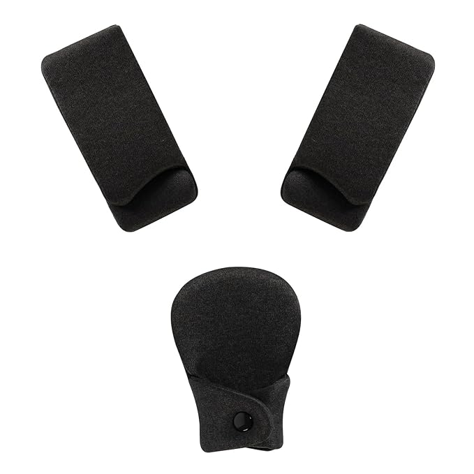 Innokids Car Seat Strap Cover Set for Baby Kids Seat Belt Covers with Crotch Pad Back Anti-Slip Design for Car Seats Pushchair Stroller (Medium (5.9”L), Black Grey-1)