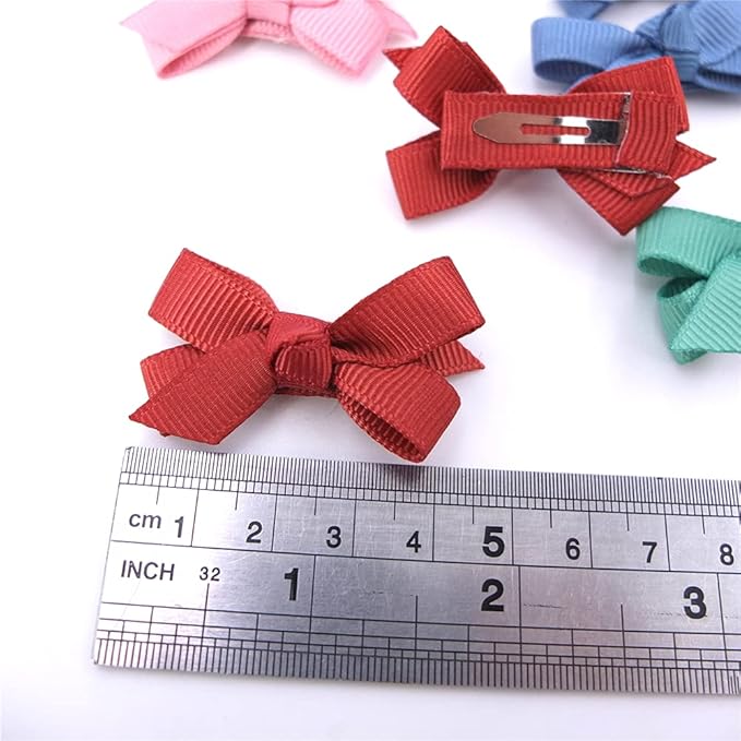 Sugarmelon 32 Colors Baby Hair Clips Toddler Tiny Hair Bow Snap Clips Infant Baby Girls Hairbow
