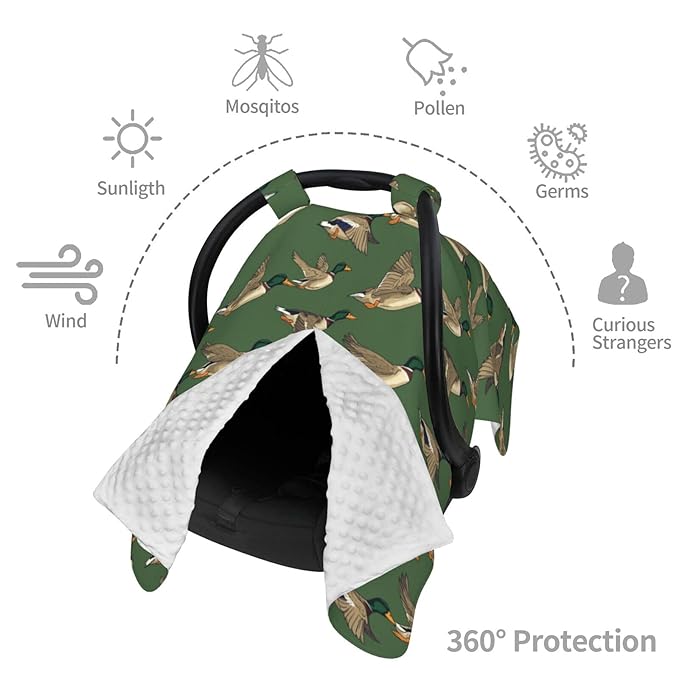Mallard Ducks Flying Baby Car Seat Canopy Nursing Cover for Newborn Car Seat Breastfeeding Covers Blanket Newborn Shower Gift