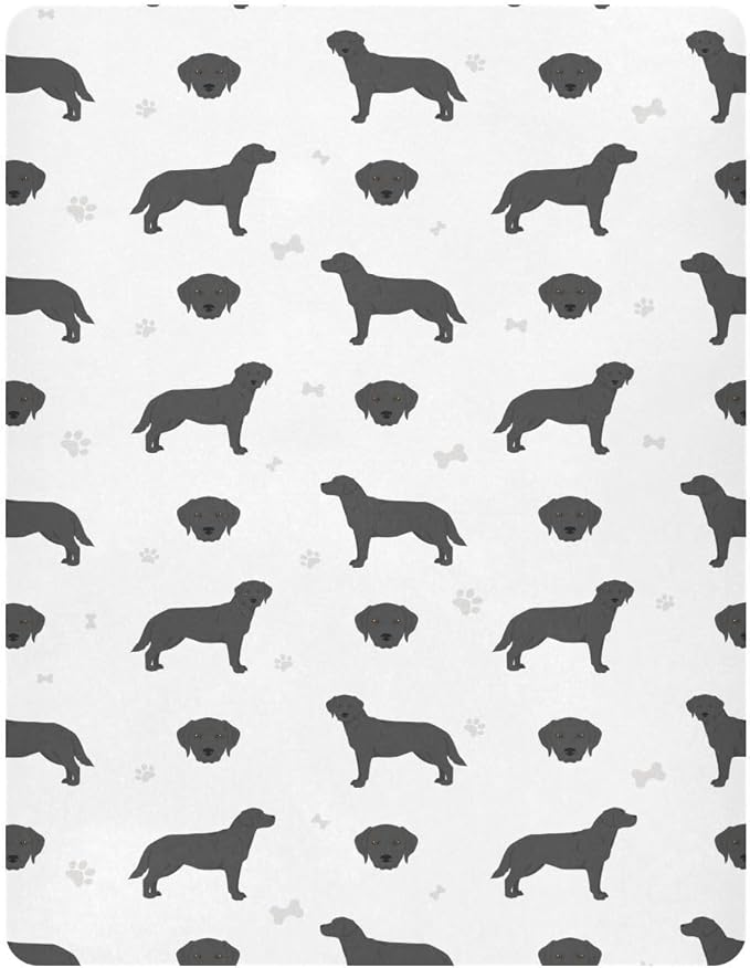 Fitted Crib Sheets Labrador Retriever Dogs Stretchy Portable Playard Sheets for Baby Toddler, Breathable Soft Mini Crib Mattress 39 x 27 in for Boys and Girls
