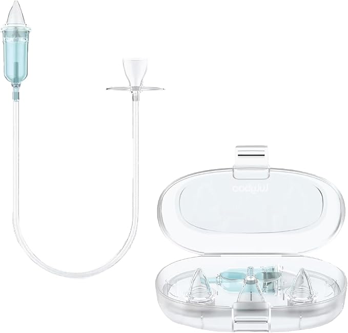 Lulyboo Baby Nasal Aspirator with Case - Reusable BPA-Free Snot Sucker with Soft Tips, Gentle & Effective Relief for Congestion, Easy to Clean, Ergonomic Design for Newborns & Toddlers