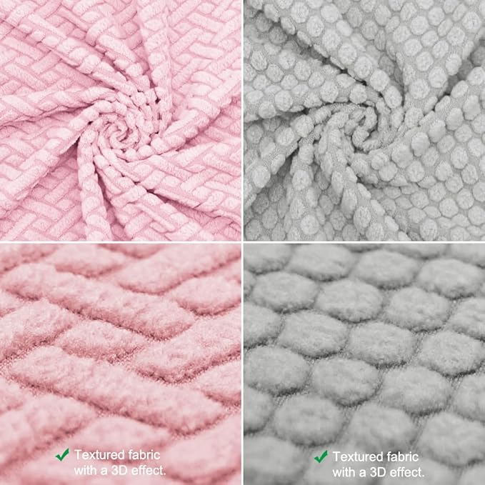 Strechy Newborn Lounger Cover, Removable and Ultra Soft Sung Fitted Baby Lounger Slipcover by BlueSnail (2 Pack, Pink+Light Gray)