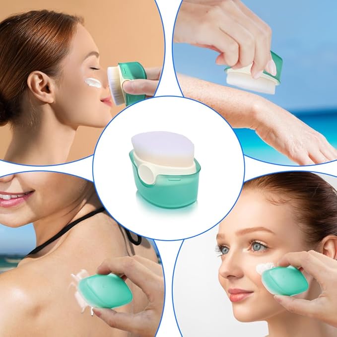 1 Pcs Sunscreen Applicator for Kids, SonKu Sunblock Buddy Brush for Baby with Protective Caps,Sun Cream Brush