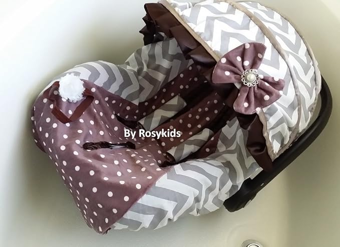 Rosy Kids Infant Carseat Canopy Cover 3 Pc Whole Caboodle Baby Car Seat Cover Kit Cotton C040100