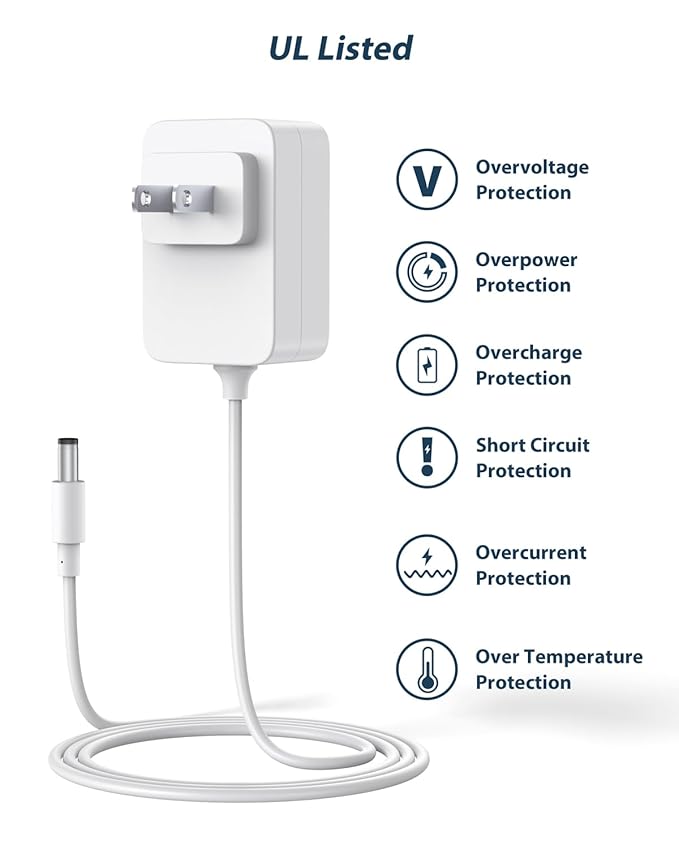 CONMDEX Graco Swing Replacement Cord 10ft Long, Graco Baby Swing Power Cord for Graco Simple Sway Swing/DuetSoothe/DuoGlider/DuetConnect LX/Glider LX, 5V Baby Swing Charger White