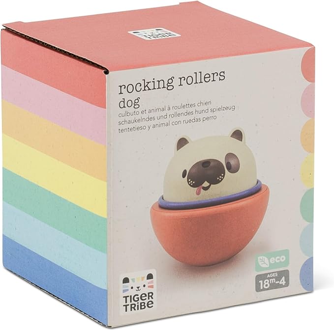 Tiger Tribe: Rocking Roller Dog - 2-in-1 Versatile Toy: Wobble Animal Converts to Racer, Zoom Across The Floor, Battery Free, Kids & Toddler 18mo+