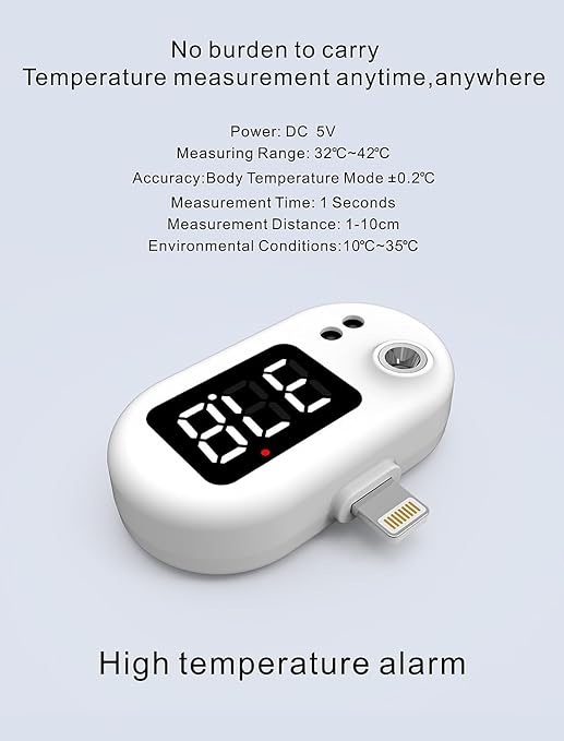 Medical Forehead Thermometer, Thermometer for Adults and Kids with LED Display Fever Alarm, Contactless Travel. (White) 11