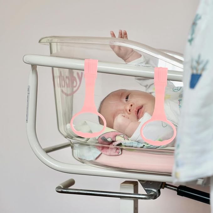 iplusmile 4Pcs Baby Pull up Rings for Playpen, Crib Pull up Rings Playpen Accessories for Help Stand Up Walking Exercises Assistant Tool Newborn