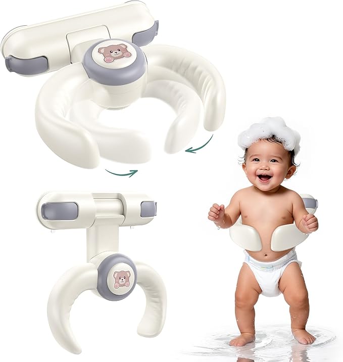 Baby Bath Stand-Baby Shower Stand Duck with Strong Suction Cups. Foldable Adjustable Bath Support for Infants Toddlers 8-36 Months, Babies Shower Gifts Soporte para Bañera de Bebé Toddler Bath Helper