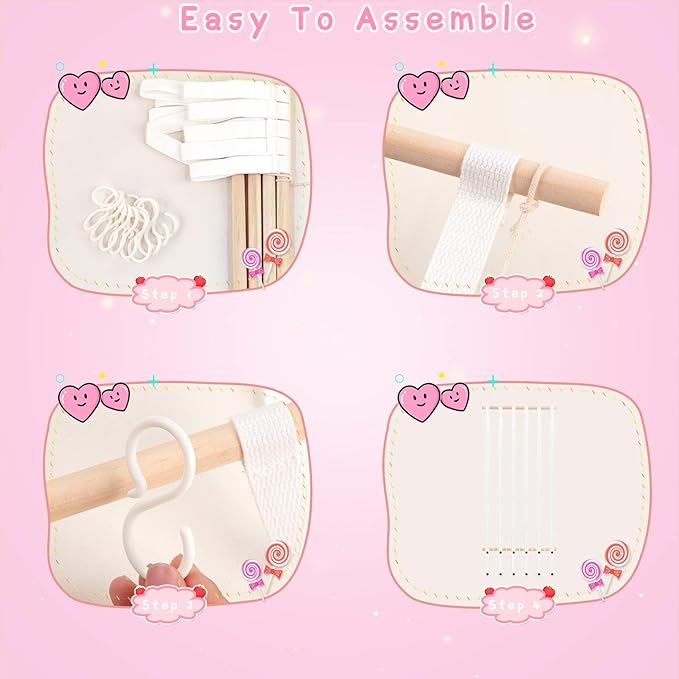 OAOLEER Hair Bow Holder Organizer for Girls Hair Bows,Hair Accessories Headband Organizer Bow Storage Hanger with hook for Baby Girls Wall Hanging Decor for Toddler Girls (White A)