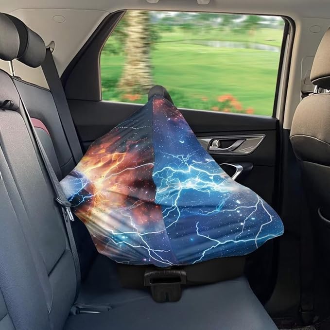 Coldinair Lightening Fire Football Baby Car Seat Covers for Boys Multi-use Cover,Baby Carseat Canopy,Nursing Cover for Breastfeeding