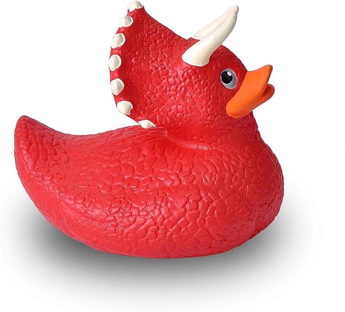 Wild Republic Rubber Ducks, Bath Toys, Kids Gifts, Pool Toys, Water Toys, Triceratops, 4"