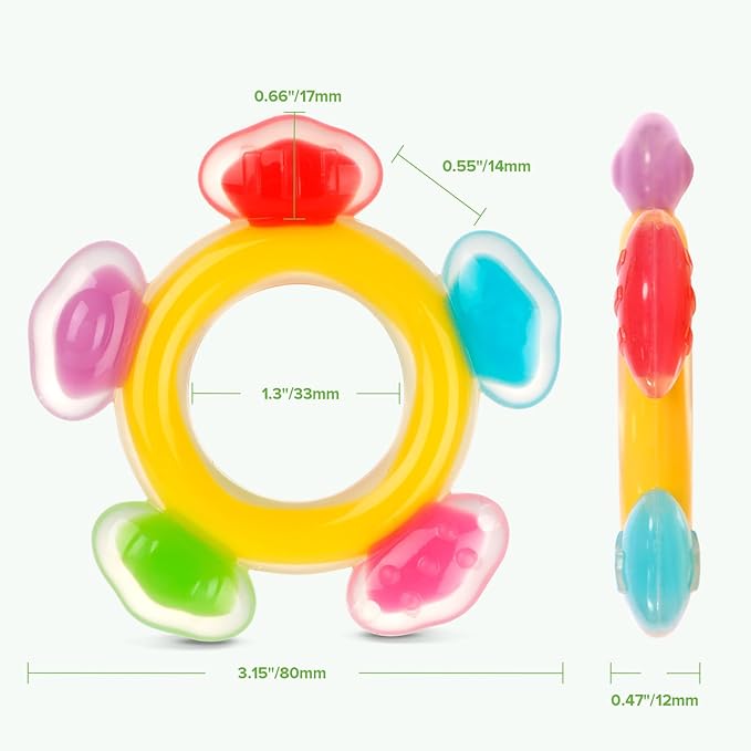 Haakaa Silicone Ferris Wheel Teether - Freezer Teething Toy for Babies 3-6 Months - Safe Soothing Cold Relief - BPA Free Silicone -1 Pack
