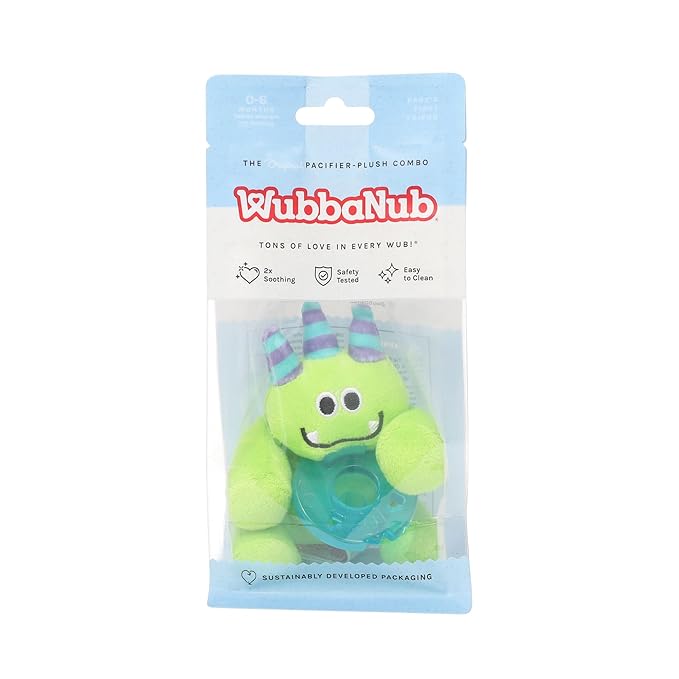WubbaNub Infant Pacifier - Green Monster