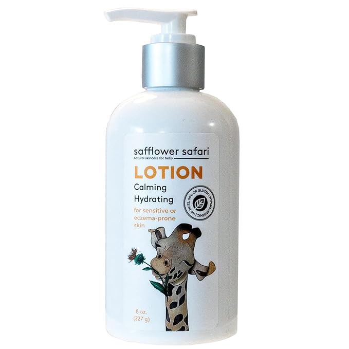 All-Natural Hydrating Baby Lotion & Calming Aromatherapy Massage - Soothe, Protect, & Moisturize Sensitive Skin, Paraben Free, Hypoallergenic, Plant-Derived, Made in USA (8oz)