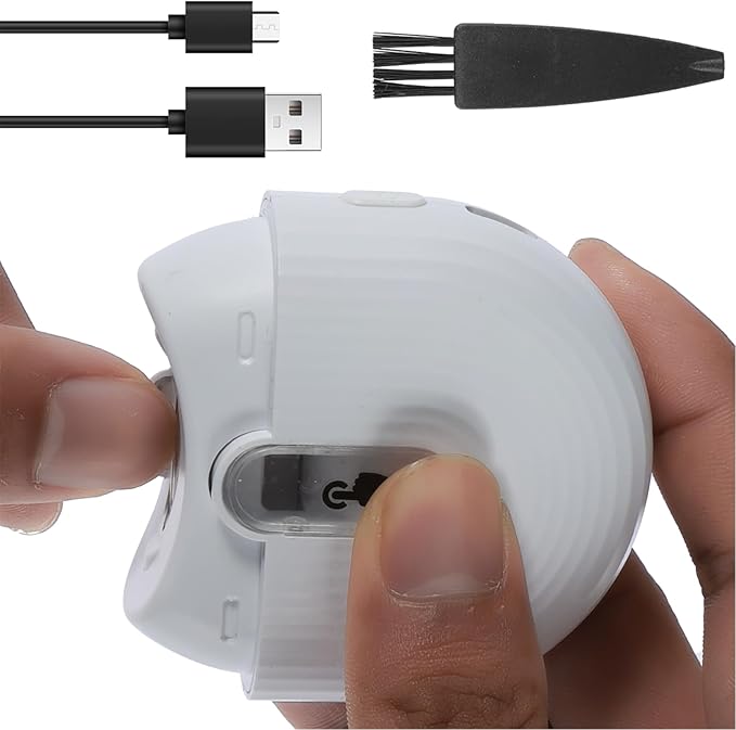 Electric Nail Clipper with Light and Nail Scraps 2 Speeds Portable Nail Clippers Rechargeable Nail Cutter Safety Fingernail Trimmer for Baby Kids Adults Seniors (White)