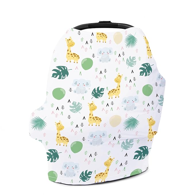 Nursing Cover for Newborn Breastfeeding Multi Use Infant Stroller Canopy Unisex Baby Car Seat Cover for Baby Boy and Girl (White)