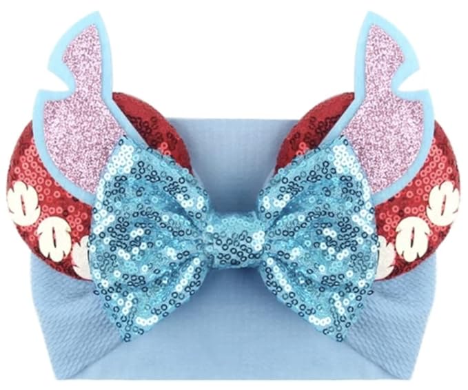 CLGIFT Hairband, Minnie Ears Baby/Toddler Headband flexible headband, Sequin on both sides, Lilo, Baby Girls
