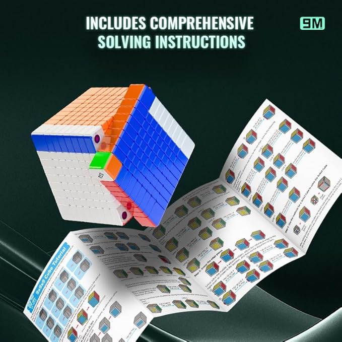 Bukefuno QY Magnetic 9x9 Speed Cube 68MM Magic Stickerless 9 M Education Toys Puzzle Cube 2024 QY 9x9x9 Professional Magnetic Cube