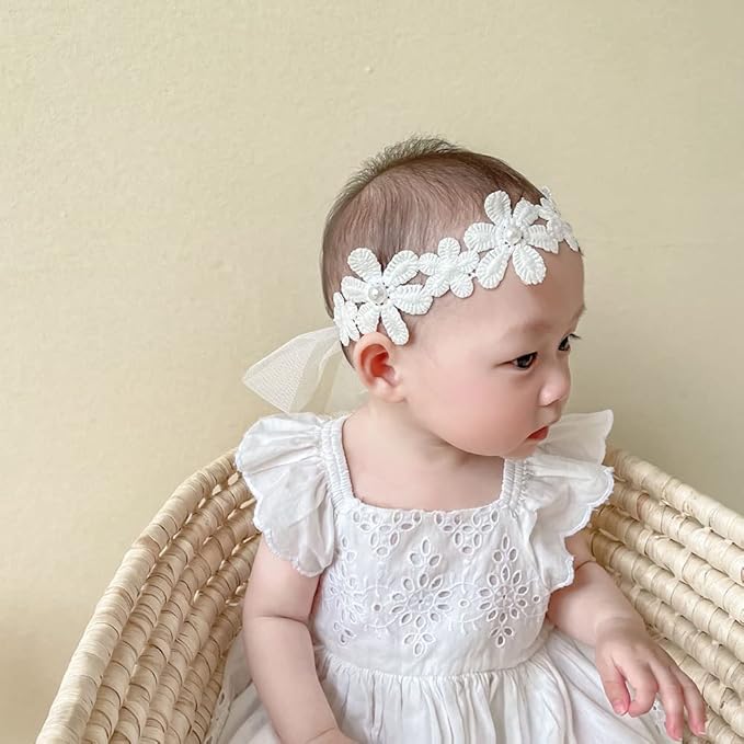 Bethynas Baby Girls Cute Bow-knot Headband Soft Lace Floral Hairbands Newborn Infant Toddlers Kids Hair Accessories (Style 9)