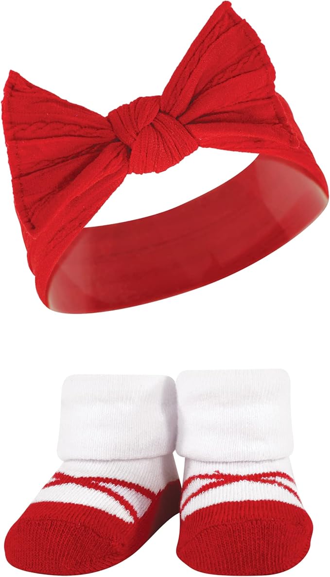 Hudson Baby Girl's Headband and Socks Giftset